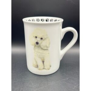 White Poodle Pets Coffee Mug Cup White Dog Poodle Paw‎ Prints Novelty Gift